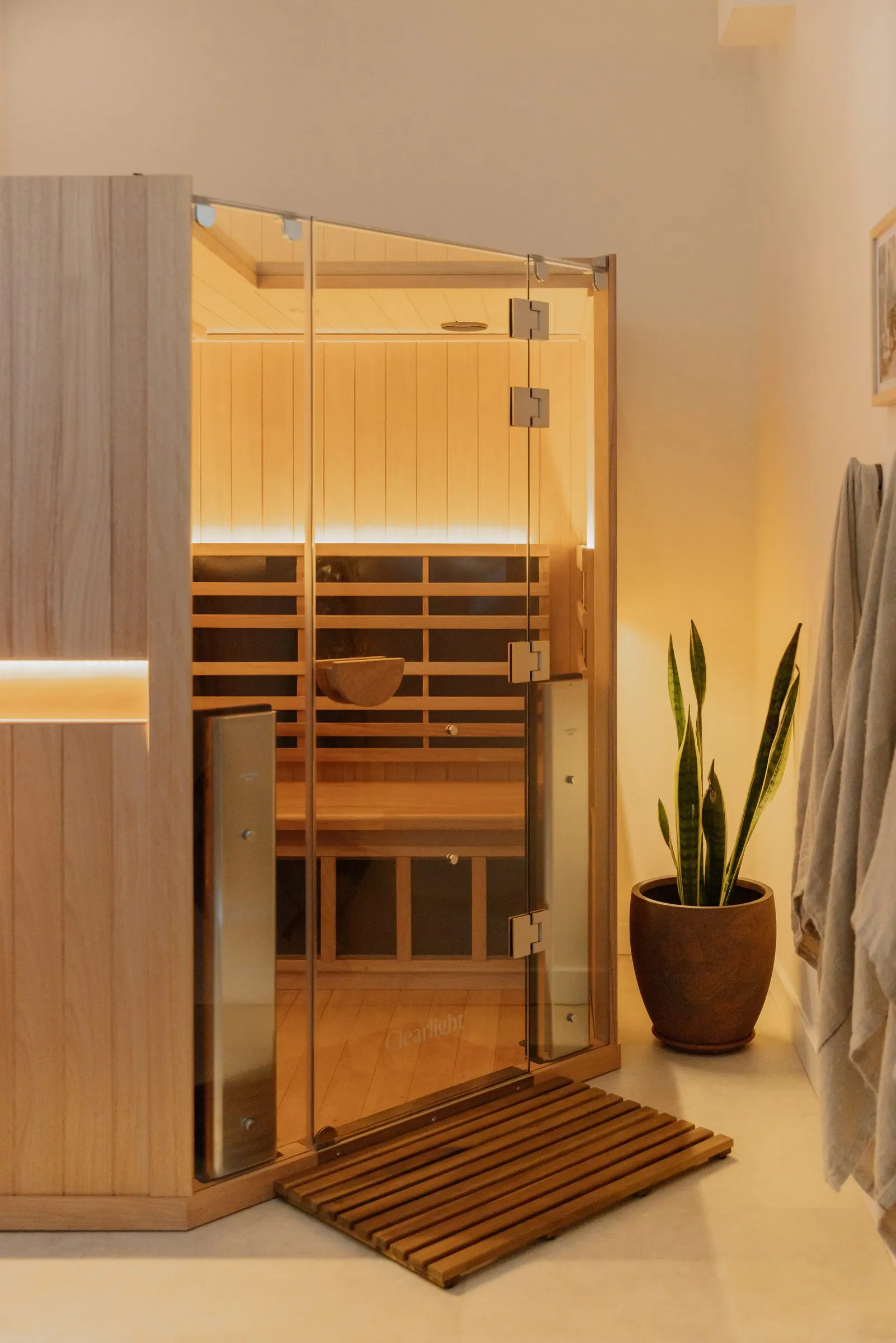 The infrared sauna room at Sento Club